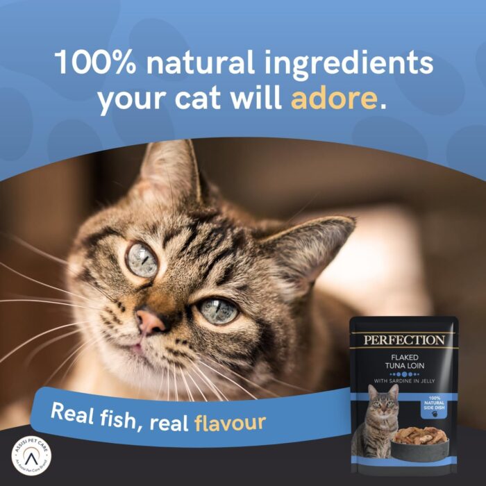 HiLife PERFECTION - Wet Cat Food - Flaked Tuna Loin with Sardine in Jelly - Natural Ingredients Grain Free, 18 x 70 g Pouches