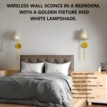 Wireless Rechargeable Wall Lights | Battery Operated Wall Lights Indoor & Outdoor Sconces with 5000mAh Battery | Adjustable Brightness & Color Temperature | Easy Installation for Bedroom, Room & More [Energy Class A+]