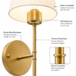 Close-up of wall sconce brass fitting and bulb socket