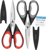 Kitchen Shears, 2-Pack Kitchen Scissors Heavy Duty Meat, Dishwasher Safe Cooking, Multipurpose Stainless Steel Sharp Utility Food for Chicken