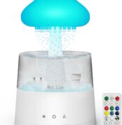 Cloud Humidifier Rain Water Drip Diffuser Humidifier 450ML with Remote Mushroom Lamp Humidifier Rain Sounds Humidifier Air Humidifiers for Bedroom Desk