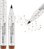 Natural Lifelike Freckle Pen, Easy to Color & Waterproof Freckle Makeup Pen, Soft and Long-lasting Freckles Pen for Effortless Sunkissed Makeup, Light Brown