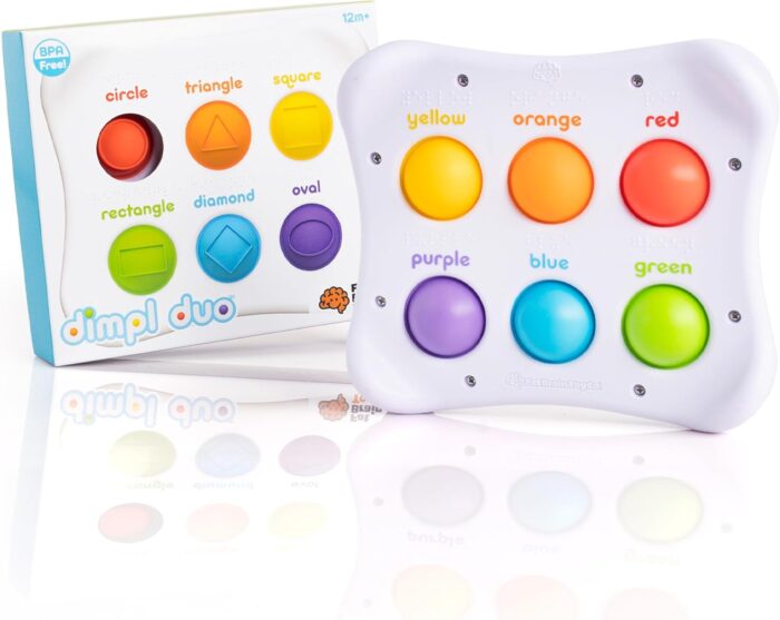 Fat Brain Dimpl Duo, Early Development Sensory Toy, Push and Pop, Colourful for Boys & Girls Aged 12 Months+