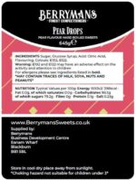 Original Pear Drops Retro Boiled Sweets Gift Jar By Berrymans Sweet Shop - Classic Sweets, Traditional Taste.