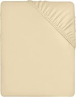 Utopia Bedding Fitted Sheet Small Double / 4ft, Beige - Deep Pocket 12 inch (30 cm) - Easy Care - Soft Brushed Polyester Microfibre Fabric - Shrinkage and Fade Resistant - Bottom Sheet