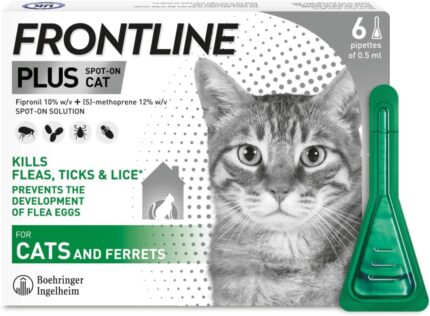 FRONTLINE Plus Flea & Tick for Cats – 3 Pipettes