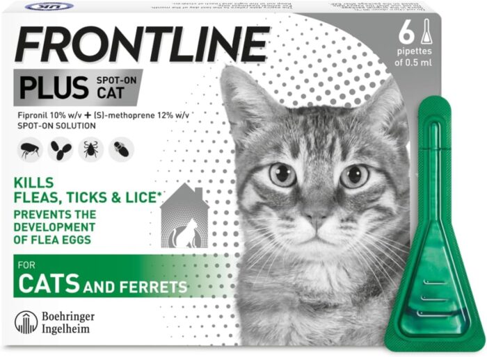 FRONTLINE Plus Flea & Tick for Cats – 3 Pipettes