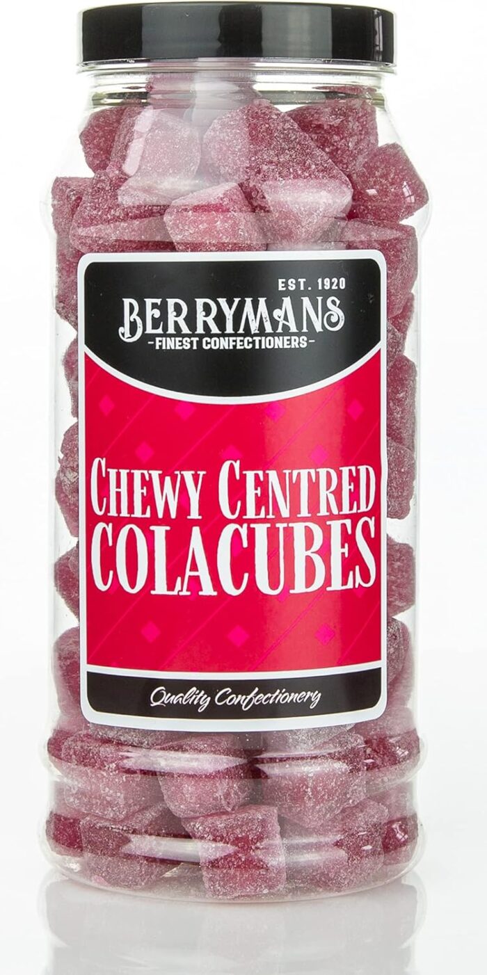 Original Chewy Centred Cola Cubes Boiled Retro Sweets Gift Jar by Berrymans Sweet Shop - Classic Sweets, Traditional Taste.