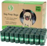 GREENER WALKER Poo Bags for Dog Waste, 540 Poop Bags,Extra Thick Strong 100% Leak Proof Biodegradable Dog Poo Bags (Deep Green)
