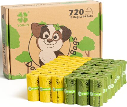 YORJA Dog Poo Bags, 720 Pet Poop Bags, Extra Thick and Strong 100% Leak-Proof Biodegradable Waste Bags
