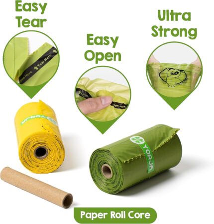 YORJA Dog Poo Bags, 720 Pet Poop Bags, Extra Thick and Strong 100% Leak-Proof Biodegradable Waste Bags