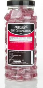 Original Chewy Centred Cola Cubes Boiled Retro Sweets Gift Jar by Berrymans Sweet Shop - Classic Sweets, Traditional Taste.