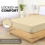 Utopia Bedding Fitted Sheet Small Double / 4ft, Beige - Deep Pocket 12 inch (30 cm) - Easy Care - Soft Brushed Polyester Microfibre Fabric - Shrinkage and Fade Resistant - Bottom Sheet