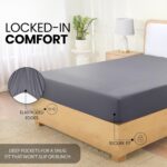 Utopia Bedding Fitted Sheet Double, Grey - Deep Pocket 14 inch (35 cm) - Easy Care - Soft Brushed Microfibre Fabric - Shrinkage and Fade Resistant - Bottom Sheet