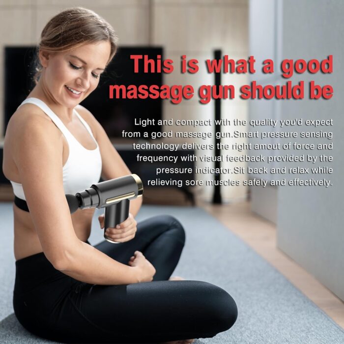 cotsoco Massage Gun Deep Tissue with 4 Massage Heads, Electric Handheld Massagers with 6 Speeds Quiet Mini Massager for Targeted Relaxation of Shoulders, Back & Body, Gift for Men/Women