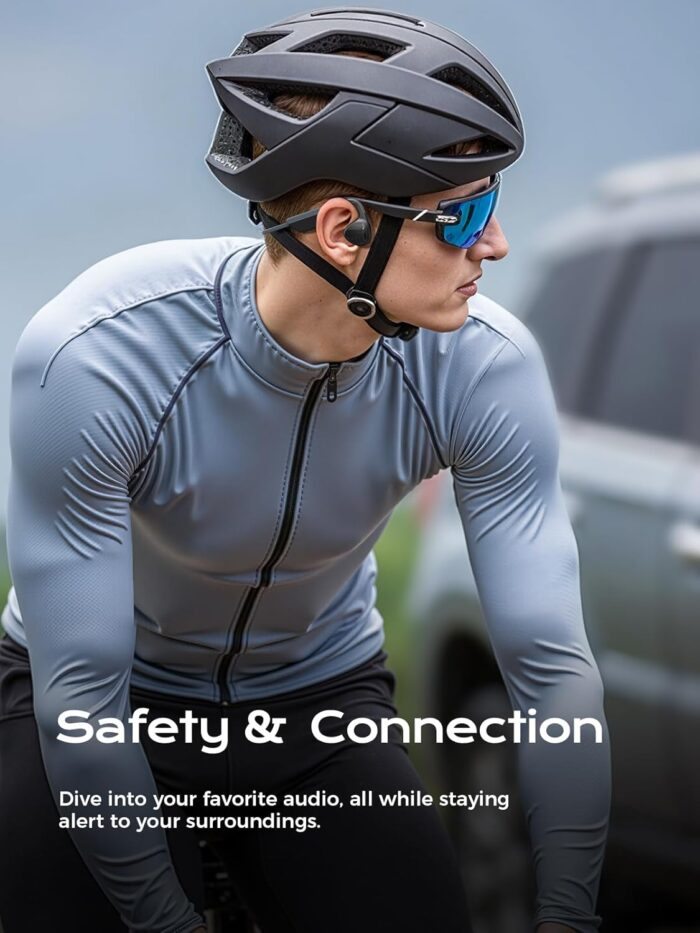 Mozone Bone Conduction Headphones,Open-Ear Bluetooth 5.3 Wireless, IPX7 Waterproof Sport Earphones with 12H Playtime & Magnetic Fast Charge, Secure Fit for Running, Cycling, Hiking,Gym