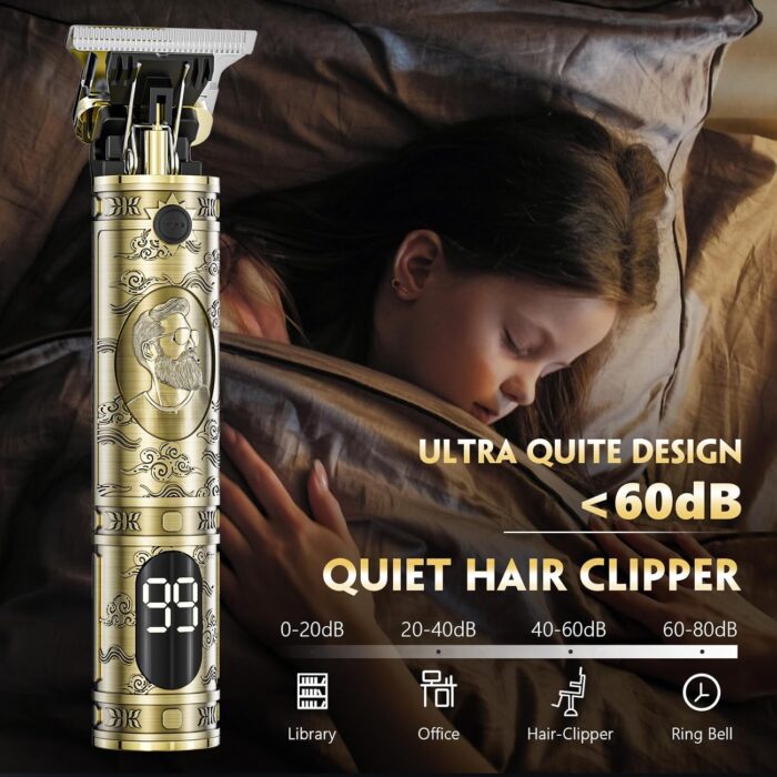 Beard Trimmer Hair Clippers Men,Cordless Rechargeable Hair Trimmer for Men,Premium Professional Barber Grooming Set with Zero Gapped T Blade Shaver & LCD Display Gift