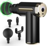 cotsoco Massage Gun Deep Tissue with 4 Massage Heads, Electric Handheld Massagers with 6 Speeds Quiet Mini Massager for Targeted Relaxation of Shoulders, Back & Body, Gift for Men/Women