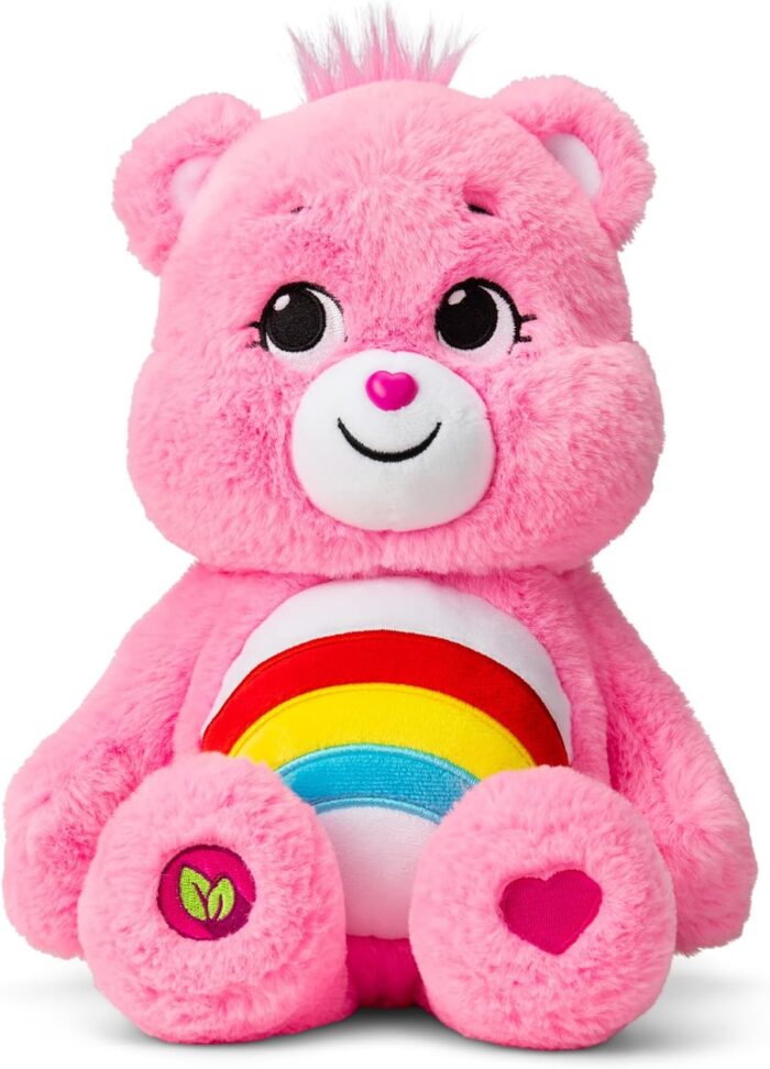Care Bears | Cheer Bear 35cm Medium Plush | Collectable Cute Plush Toy, Cuddly Toys for Children, Soft Toys for Girls and Boys, Cute Teddies Suitable for Girls and Boys Ages 4+ | Basic Fun 22061