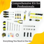 AR Easy Buy 108-Piece Household Tool Kit for DIY & Home Repair – Claw Hammer, Adjustable Wrench, Ratchet Wrench, Screwdrivers, Sockets, Pliers, and More in Portable Storage Case