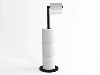 Free-Standing Toilet Roll Holder – Stainless Steel, Black
