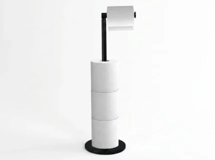 Free-Standing Toilet Roll Holder – Stainless Steel, Black