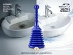 Toilet Plunger for Drains & Sinks High Pressure PVC Drain Unblocker Tool, Blue Plunger, Grey Plunger, Black Plunger - Image 3