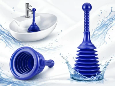 Toilet Plunger for Drains & Sinks High Pressure PVC Drain Unblocker Tool, Blue Plunger, Grey Plunger, Black Plunger