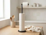 Premium free standing toilet roll holder with stainless steel body, Black - Image 5