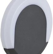 Biard Crescent Halo Eclipse Outdoor Garden Wall Light - A++ 13W Integrated LED Grey Wall Mounted Modern Lighting with Fixing Kit Included - IP54 Ideal for Garden, Porch, Drive, Patio, Front Door [Energy Class A++]