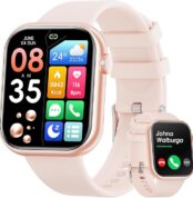 Hwagol Smart Watch (Answer/Make Calls), 1.85" Fitness Tracker, Smartwatch Heart Rate/Sleep Monitor/Pedometer/Calories, 140+ Sports Modes, Waterproof Women's Men's Fitness Watch for Android iOS