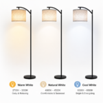 Arc floor lamp warm white natural white and cool white options