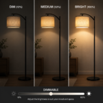 Arc floor lamp dimmable brightness settings 10 to 100 percent