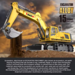 Excavator Cars Trucks Alloy Bucket 17Channel Dumper Spray Truck 1/18 Simulation Engineering Electric Vehicles for Kids Boys