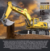 Excavator Cars Trucks Alloy Bucket 17Channel Dumper Spray Truck 1/18 Simulation Engineering Electric Vehicles for Kids Boys