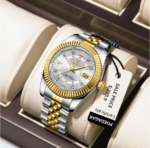 POEDAGAR Luxury Business Men Wristwatch Waterproof Luminous Date Military Man Watch Stainless Steel Fashion Men's Quartz Watches