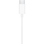 Close-up of Apple EarPods USB-C connector plug – white USB Type-C audio connector, UK