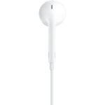 Rear view of Apple EarPods USB-C earbud with inline remote control visible on cable, UK