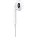 Close-up of Apple EarPods USB-C right earbud showing R label and mesh speaker grille, UK