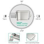 USB C flash drive with 360 degree rotating protection cap