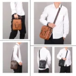 JEEP BULUO Multi-function Business Handbags Men New Man's Shoulder Bag Large Capacity Leather Messenger Bag Crossbody Big Brand - Image 3