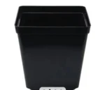 11 litre black square plastic plant pot base