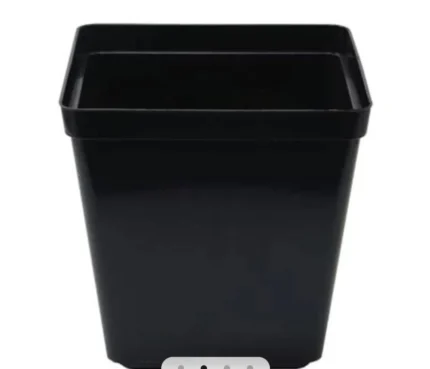 11 litre black square plastic plant pot base