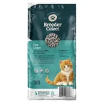Back of Breeder Celect biodegradable cat litter 30L pack made in the UK